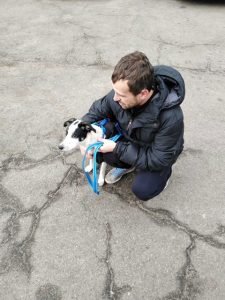 Vitaly with his beloved pet dog before the war